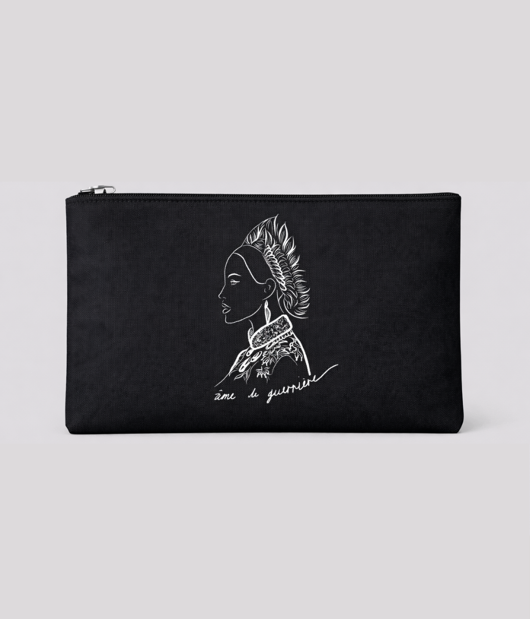 Pochette Leonor Roversi, marque engagée et éco-responsable, en coton bio certifié GOTS, format 28 x 20 cm avec fermeture zippée