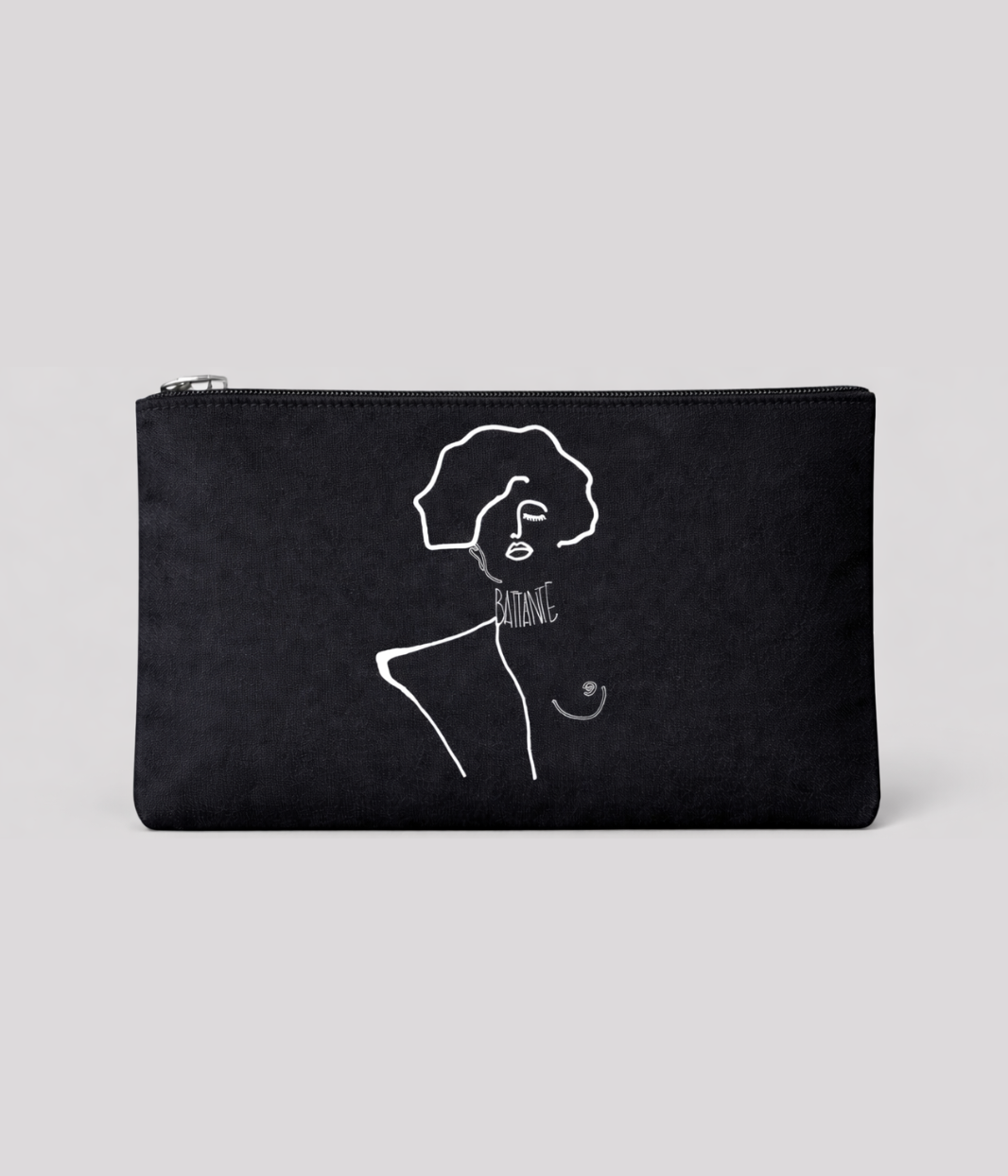 Pochette Leonor Roversi, marque engagée et éco-responsable, en coton bio certifié GOTS, format 28 x 20 cm avec fermeture zippée