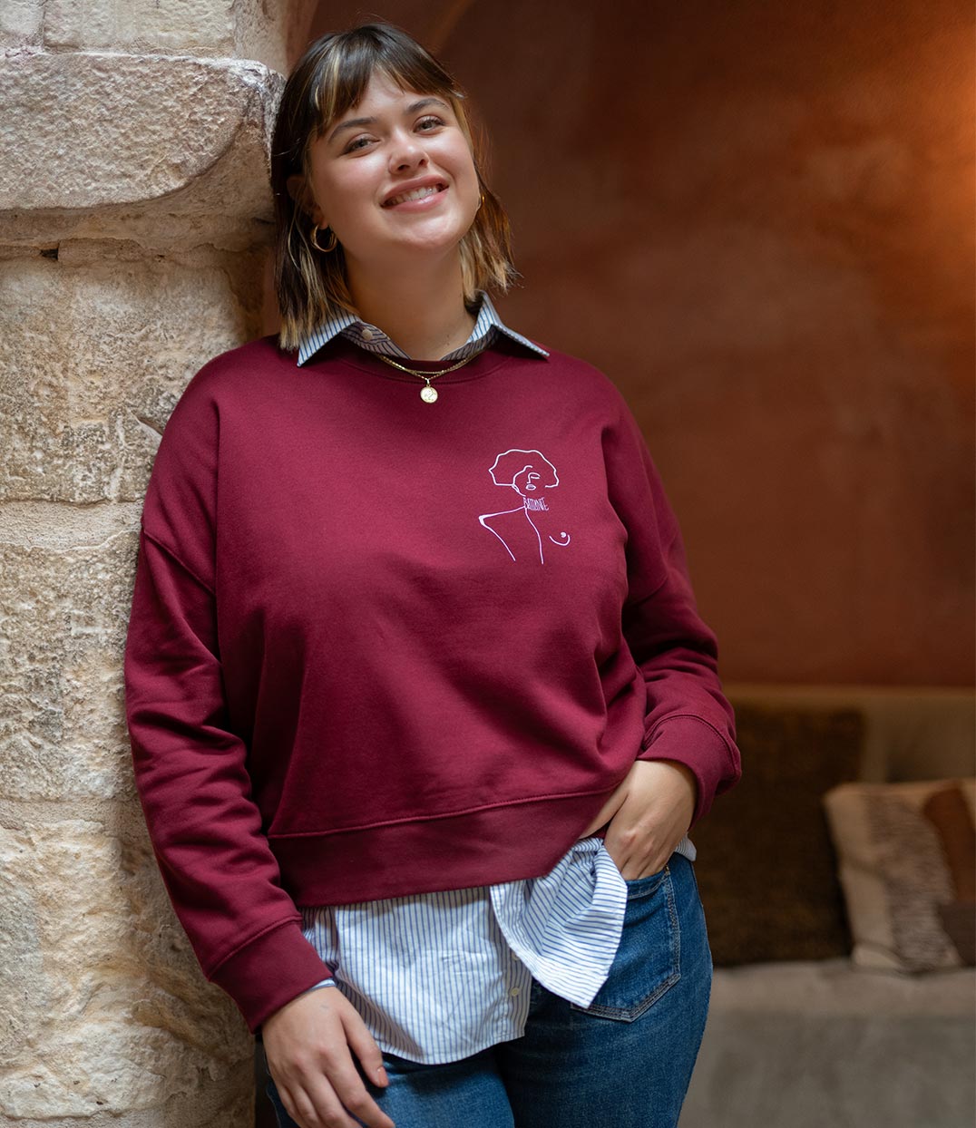Sweat Klimt Bordeaux, Coton Bio - Leonor Roversi
