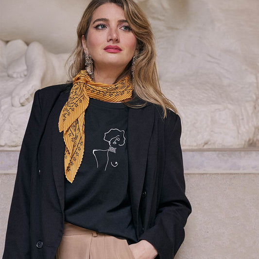 T-shirt Klimt Noir, représentant le tableau de Klimt "Judith & Holopherne"