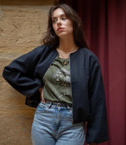 T-shirt Lupita Kaki, Coton Bio - Leonor Roversi