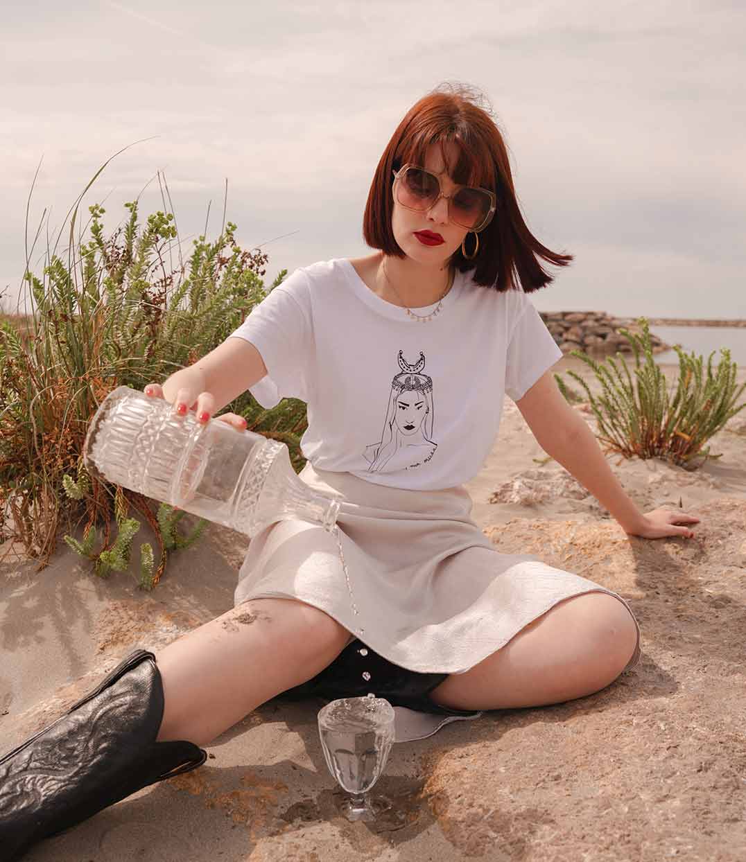 T-shirt Coyoqui Blanc, Coton Bio - Leonor Roversi