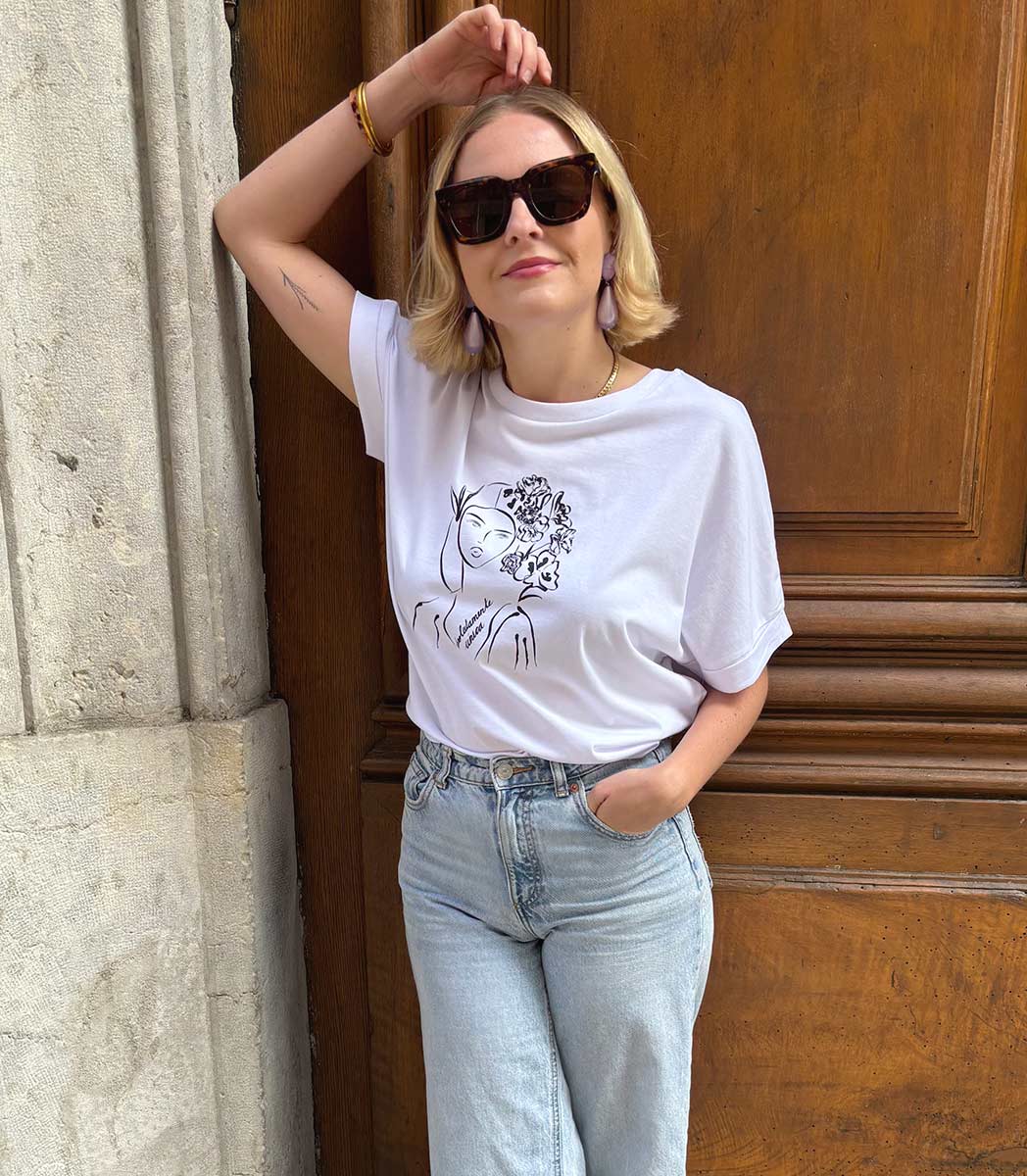 T-shirt Unica Blanc, Coton Bio - Leonor Roversi