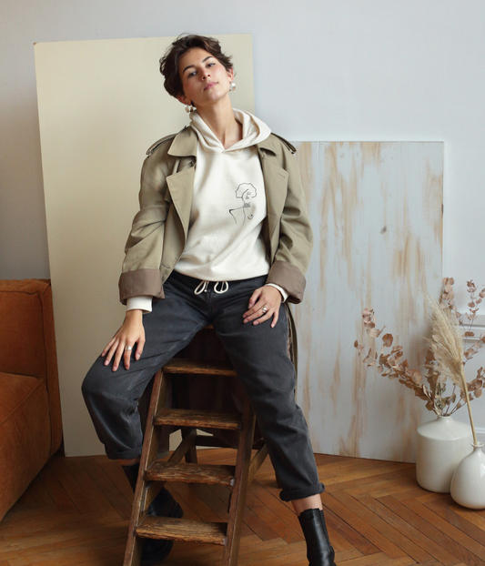 Hoodie lacet Klimt Naturel, Coton Bio