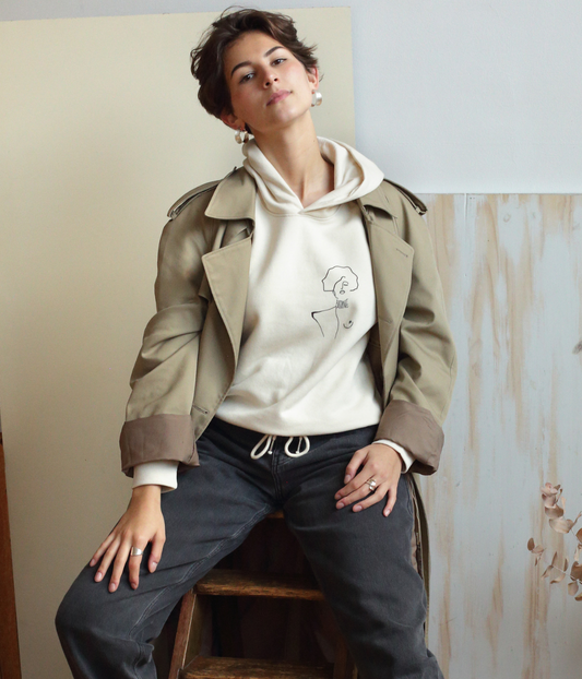 Hoodie lacet Klimt Naturel, Coton Bio - Leonor Roversi