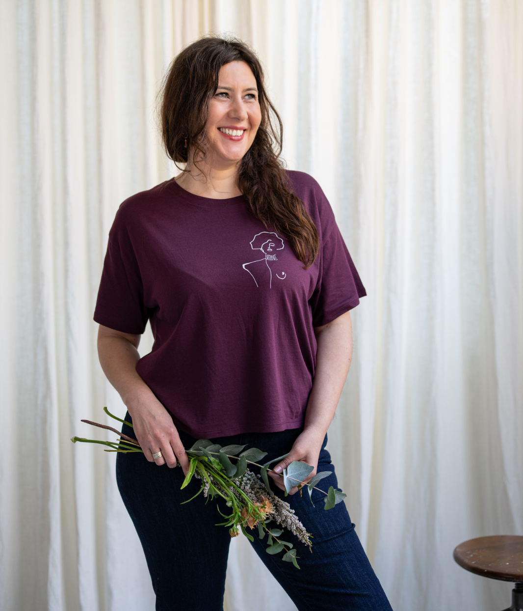 T-shirt Klimt Prune, Coton Bio - Leonor Roversi