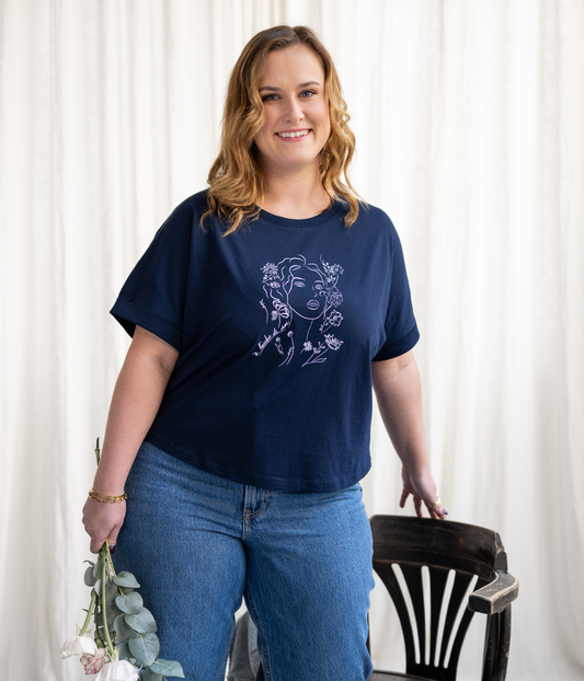 T-shirt Aurora Bleu, Coton Bio