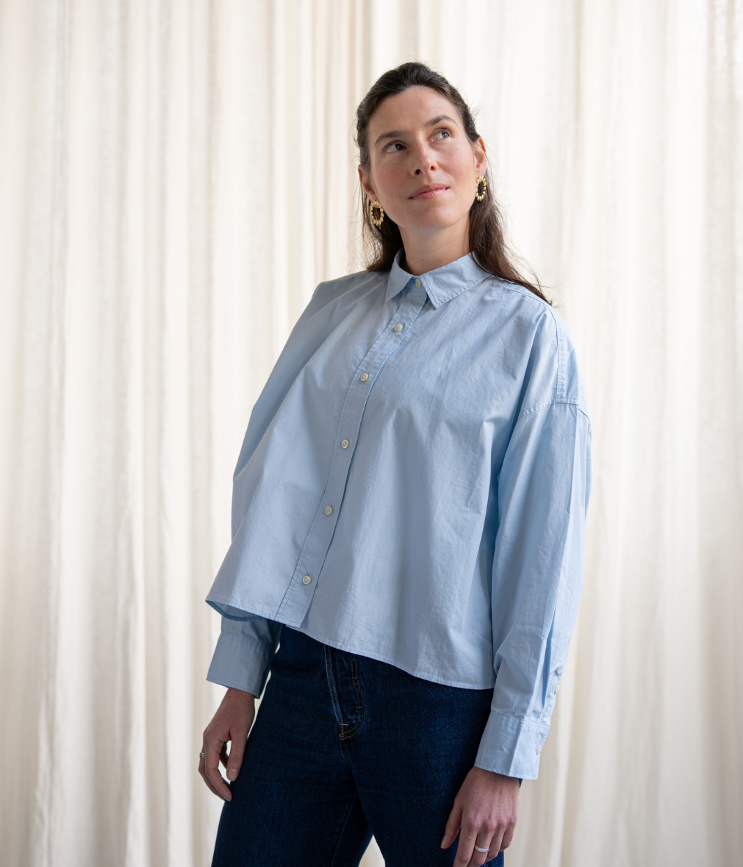 Chemise Sekhmet bleu, Coton Bio - Leonor Roversi