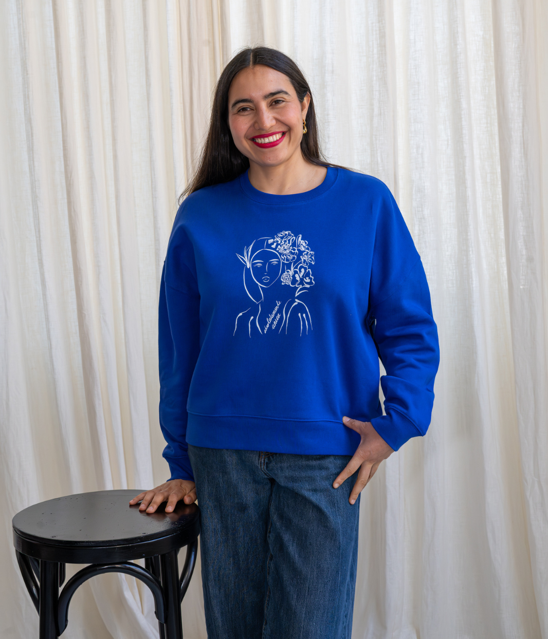 Sweat Unica Bleu, Coton Bio - Leonor Roversi