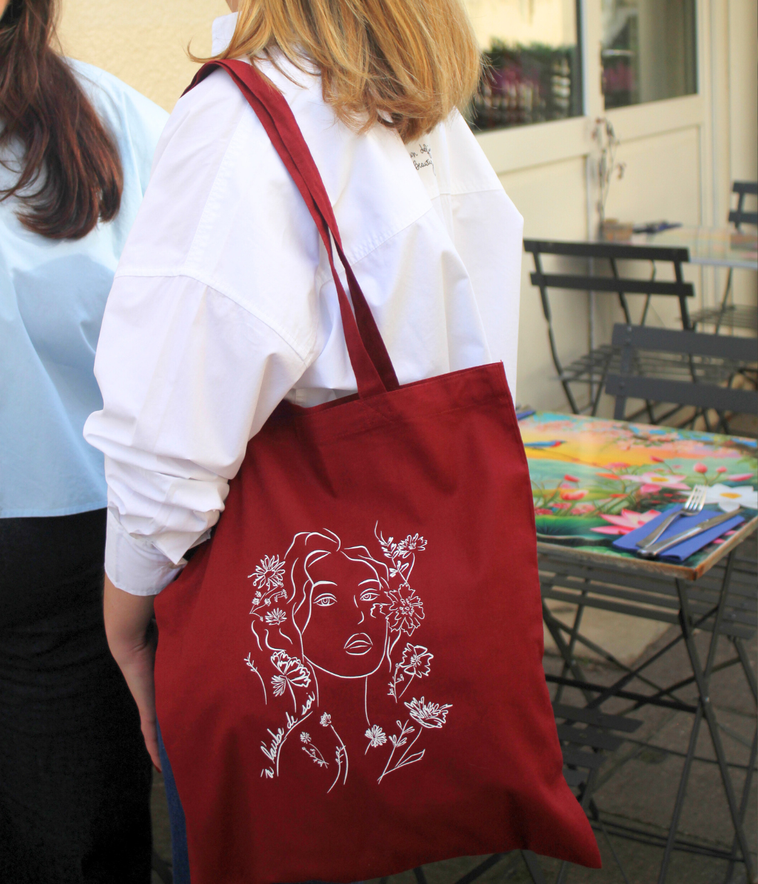 Tote Bag Aurora Bordeaux, Coton Bio - Leonor Roversi
