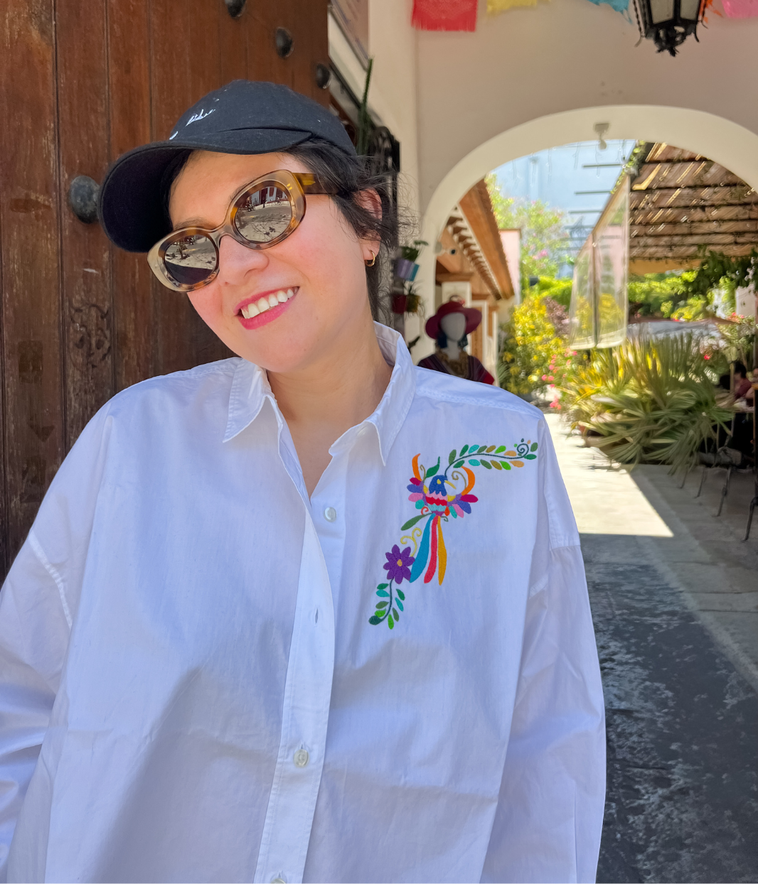 Collab Mexique Chemise Sekhmet blanche, Coton Bio - Leonor Roversi