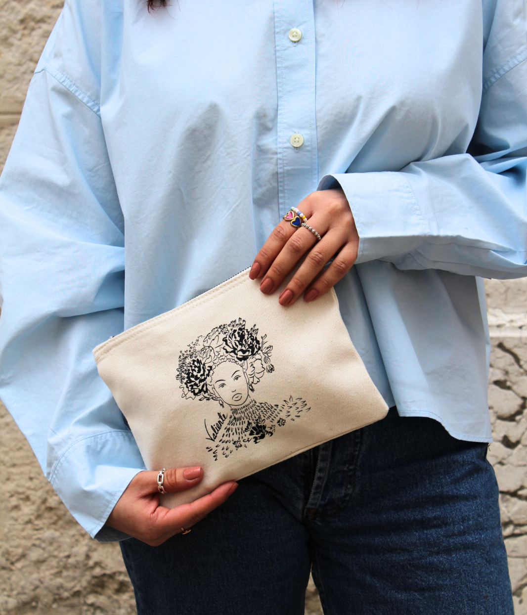 Petite Pochette Valiente écru, Coton Bio - Leonor Roversi