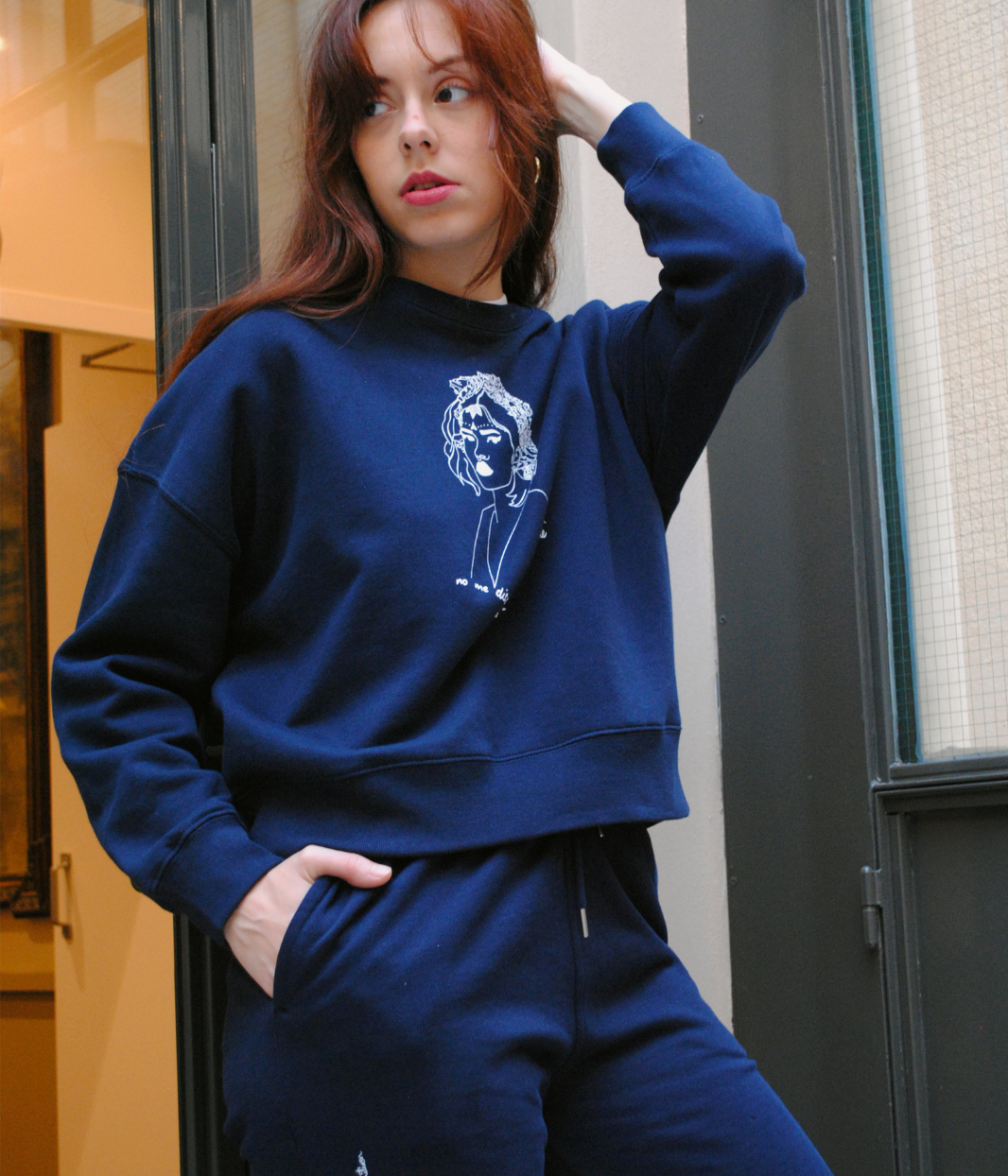 Jogging Self Love Bleu , Coton Bio - Leonor Roversi