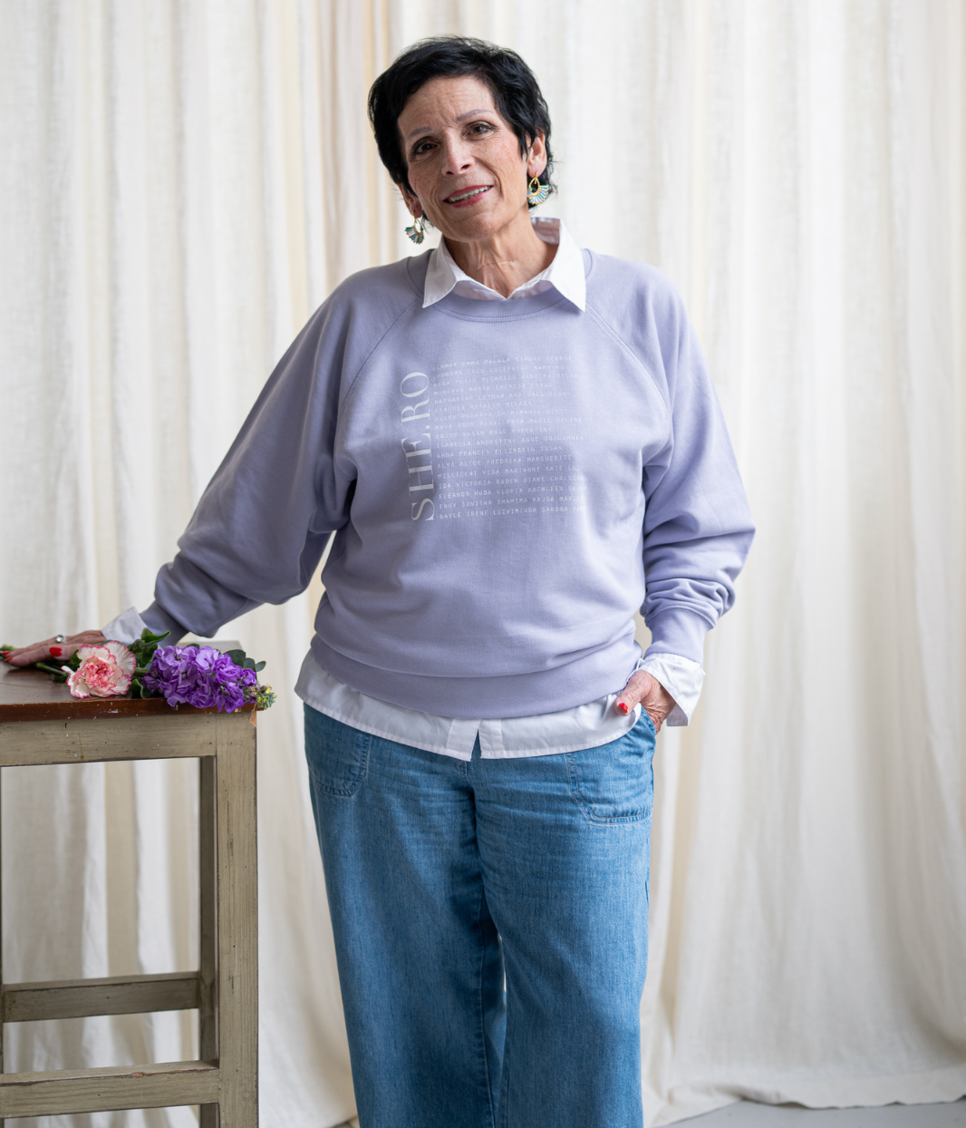 Sweat Shero Lavande , Coton Bio - Leonor Roversi
