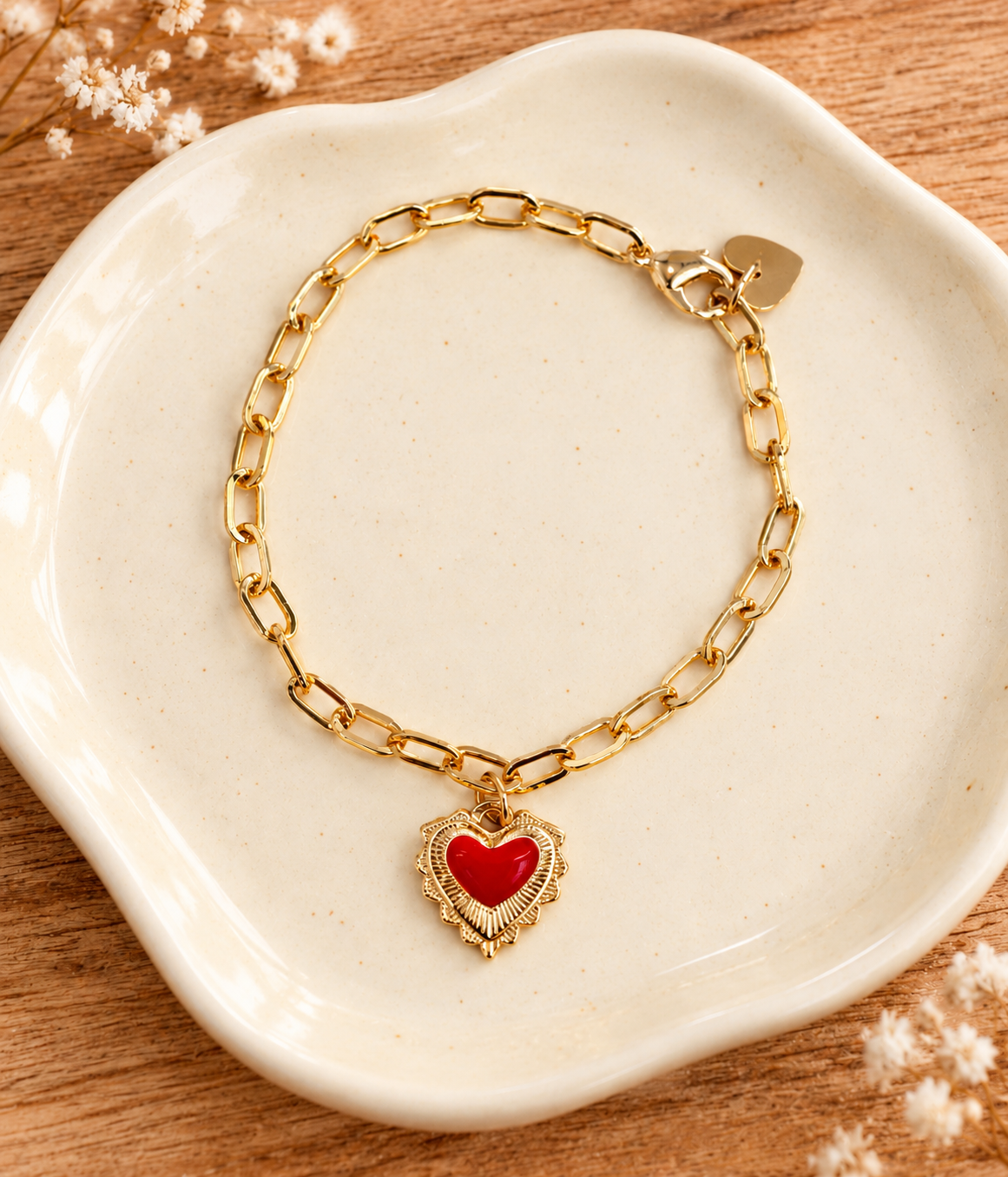 Bracelet charms personnalisable plaqué or