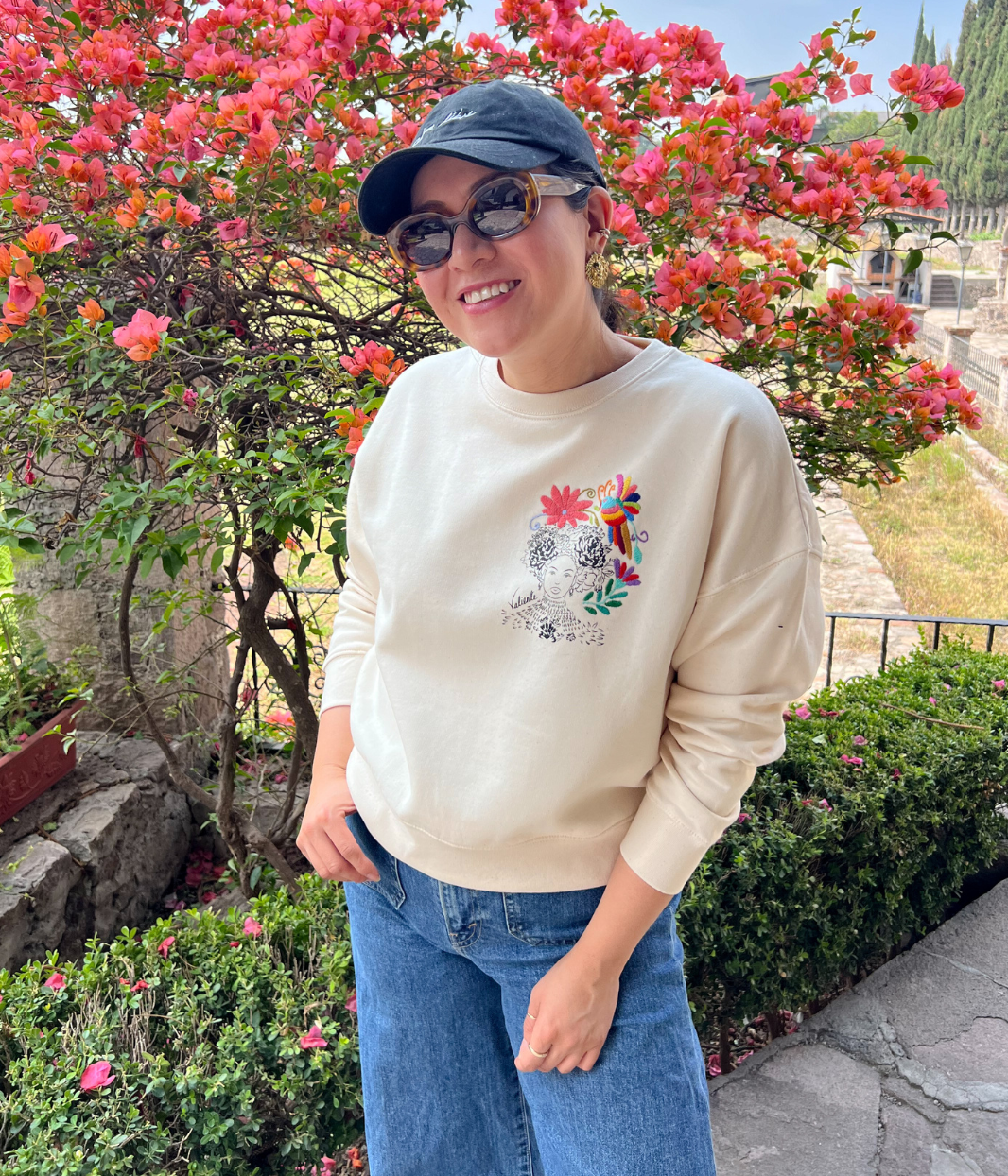 Collab Mexique Sweat Valiente Écru, Coton Bio - Leonor Roversi