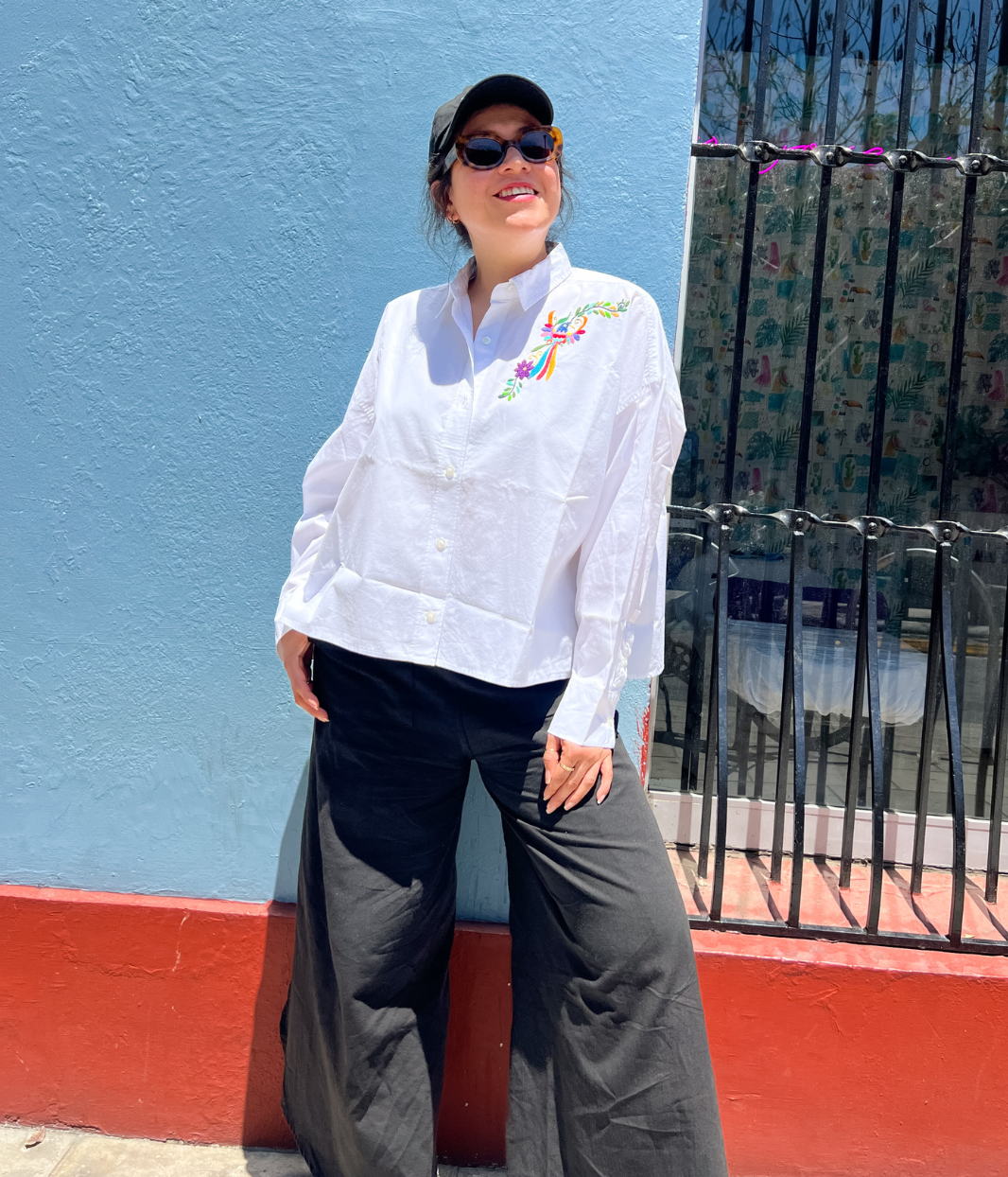 Collab Mexique Chemise Sekhmet blanche, Coton Bio - Leonor Roversi