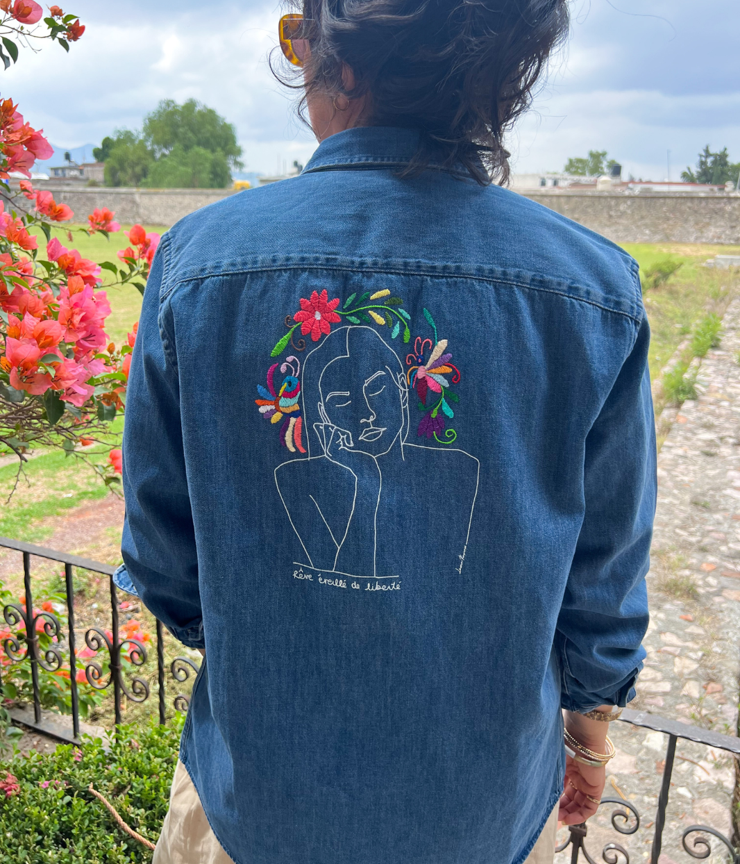 Collab Mexique Chemise Thémis Denim, Coton Bio - Leonor Roversi