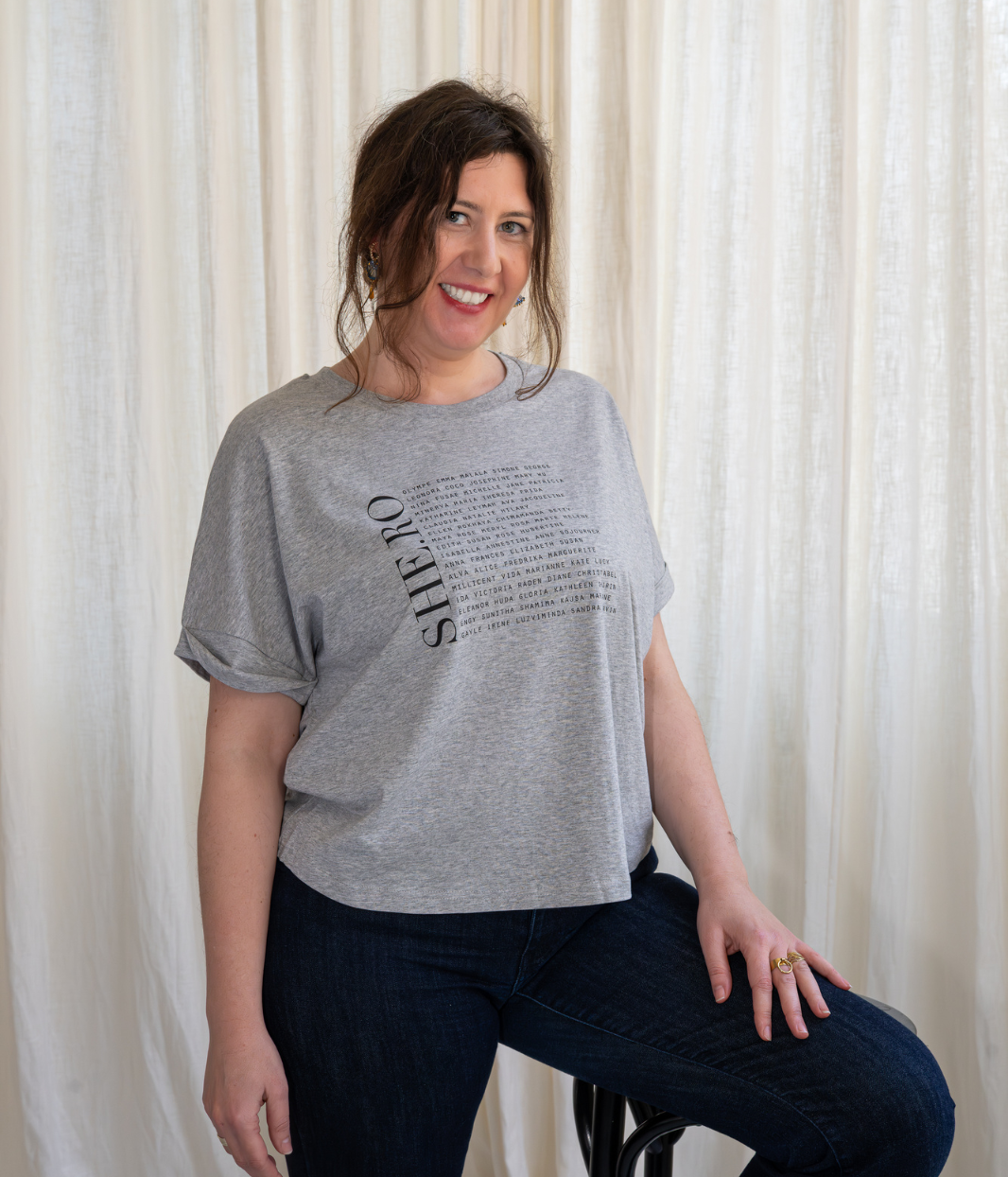 T-shirt Shero gris, Coton Bio - Leonor Roversi