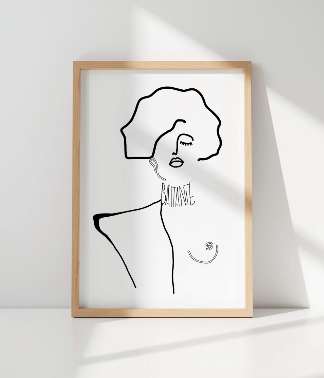 Affiche Battante Leonor Roversi inspirée de Gustav Klimt, illustration féminine minimaliste symbole de courage et de force, art mural format A4