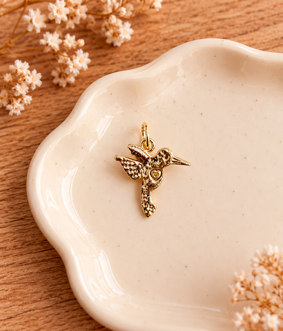 Charm Menchù – Colibri plaqué or 3 microns