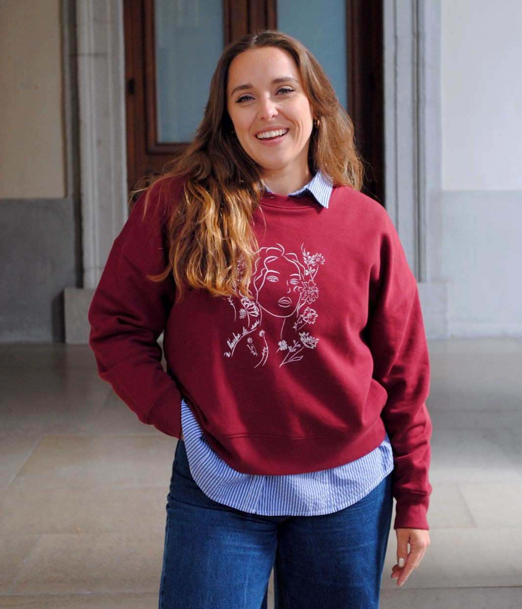 Sweat Aurora Bordeaux, Coton Bio