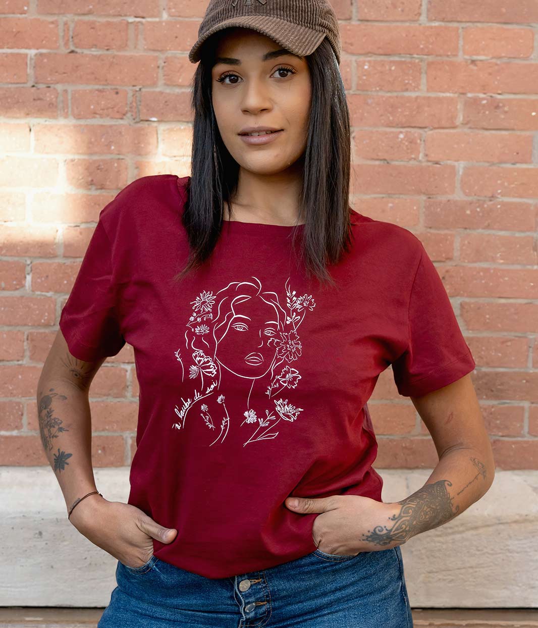 T-shirt Aurora Bordeaux, Coton Bio