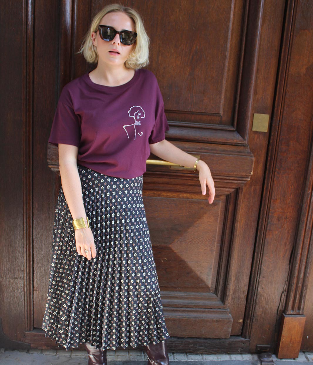 T-shirt Klimt Prune, Coton Bio