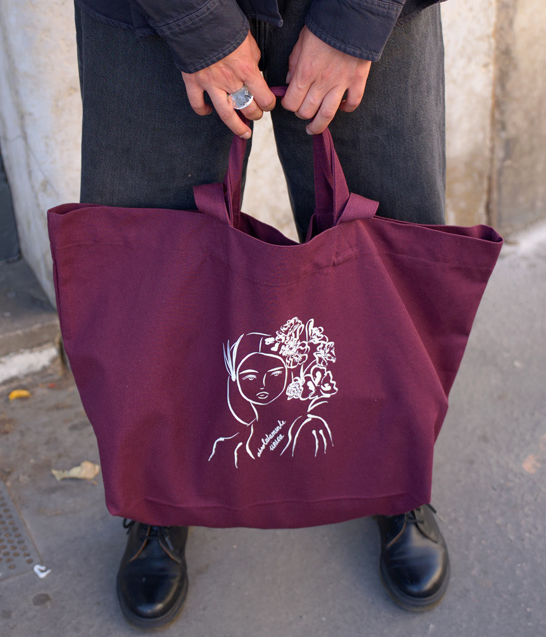 Cabas Unica Prune, Coton Bio