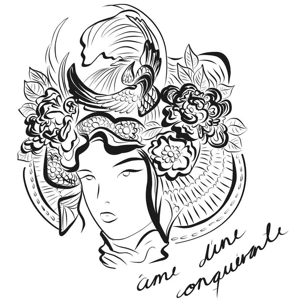 Illustration de Gozen, figure iconique des femmes samouraïs - Leonor Roversi