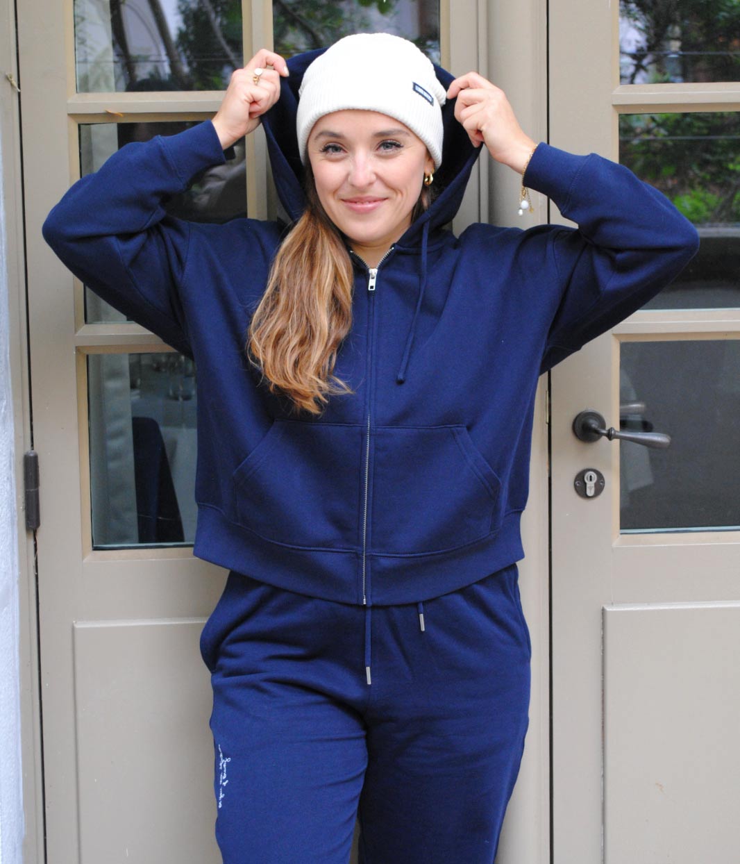 Sweat Zippé Aurora Bleu, Coton bio