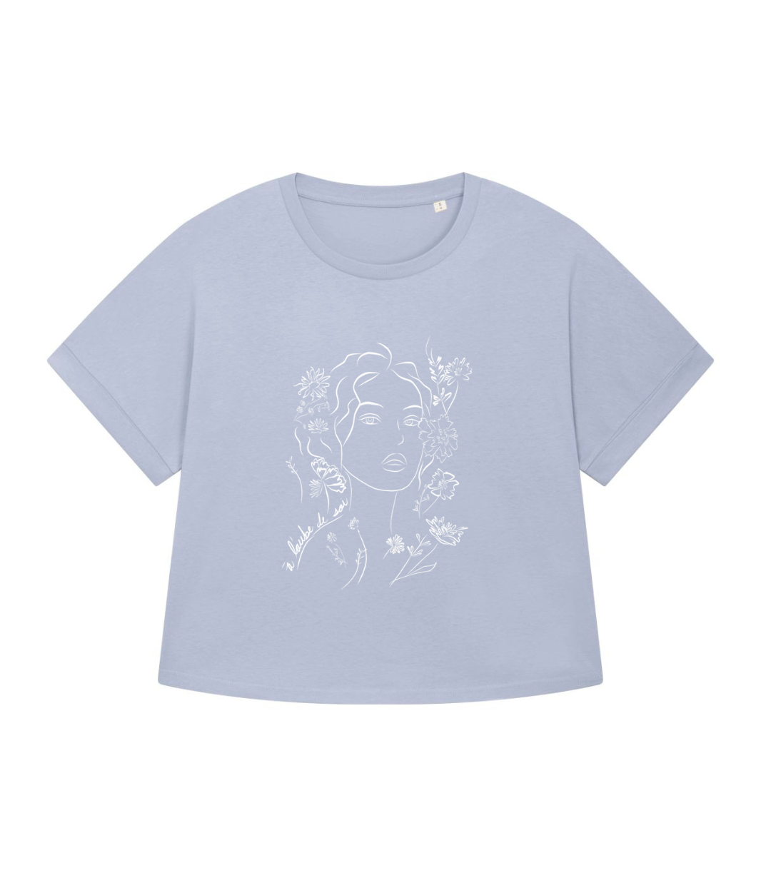 T-shirt Aurora Bleu Clair, Coton Bio - Leonor Roversi