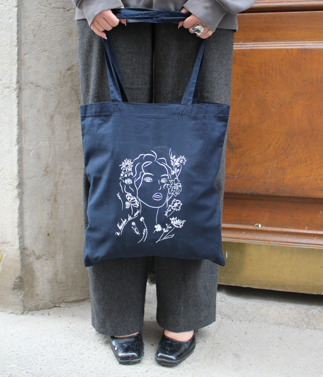 Tote Bag Aurora Bleu, Coton Bio - Leonor Roversi
