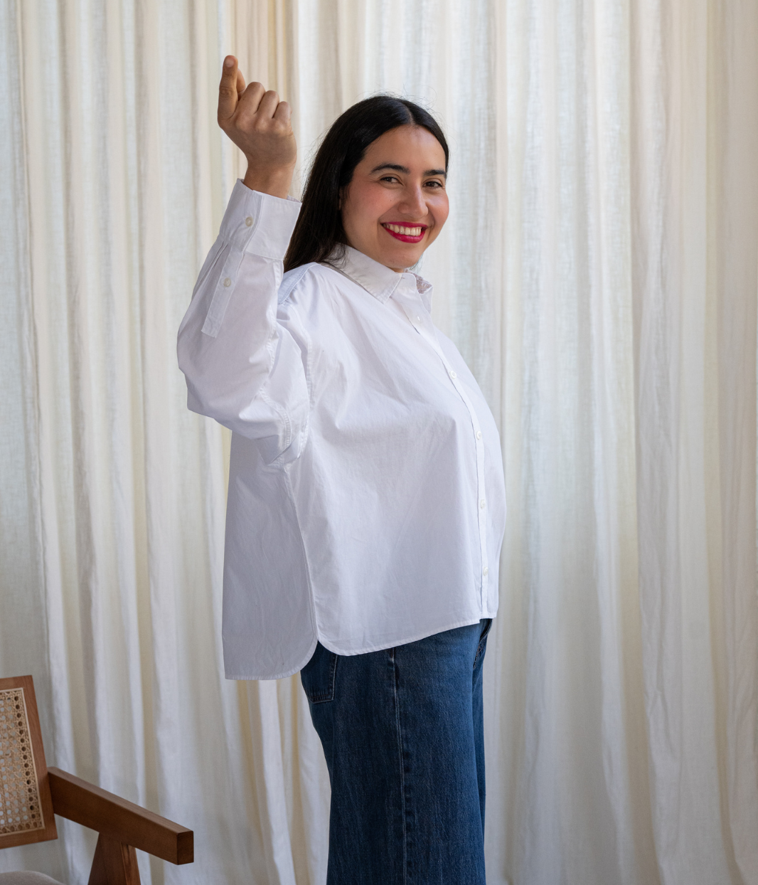 Chemise Sekhmet blanche, Coton Bio - Leonor Roversi
