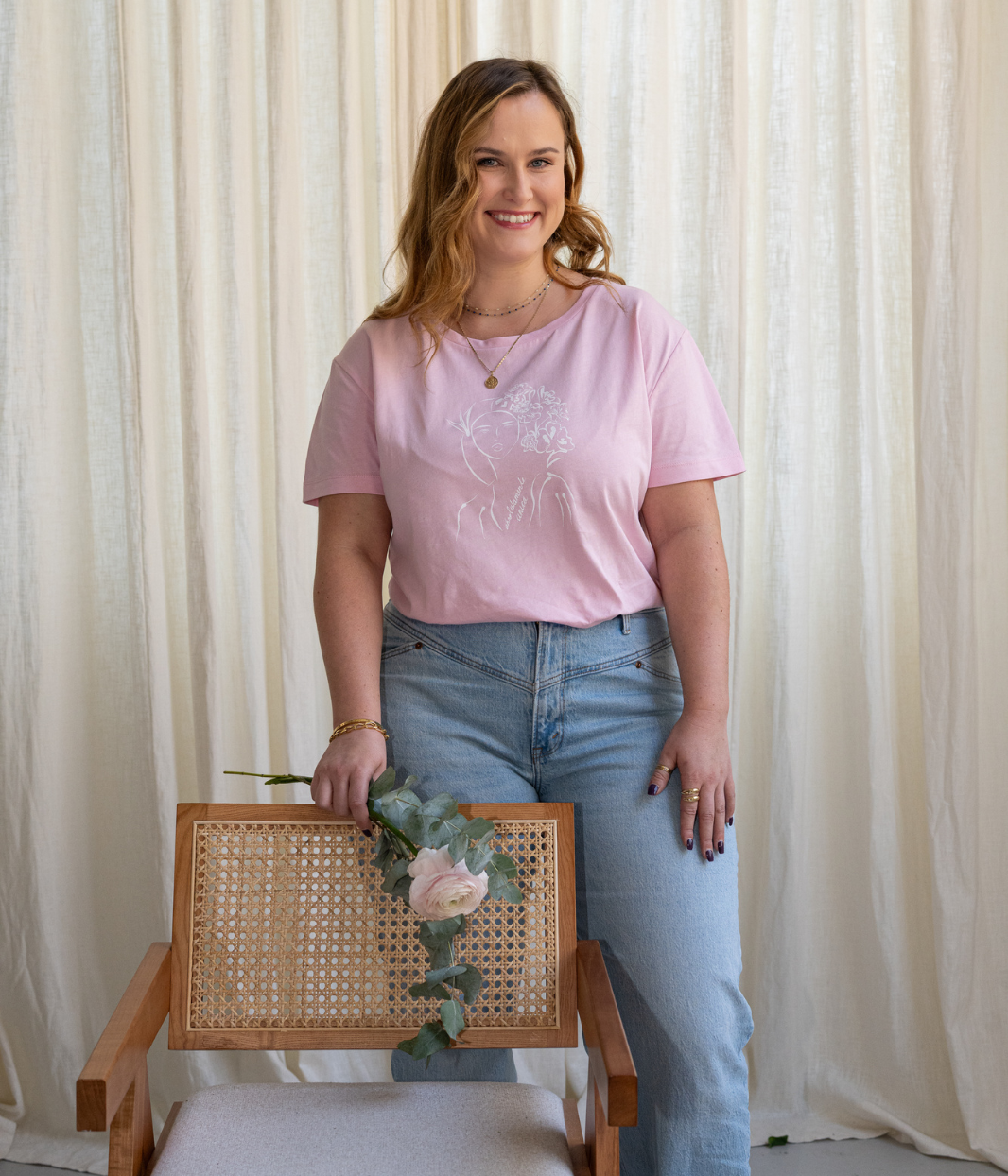 T-shirt Unica Rose, Coton Bio