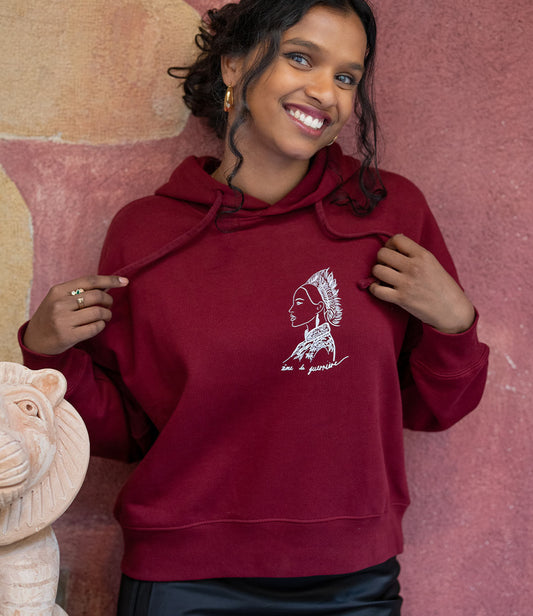 Hoodie Benten Bordeaux, Coton Bio - Leonor Roversi