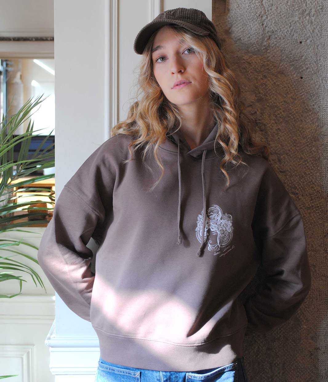 Hoodie Gozen mocha, Coton Bio - Leonor Roversi