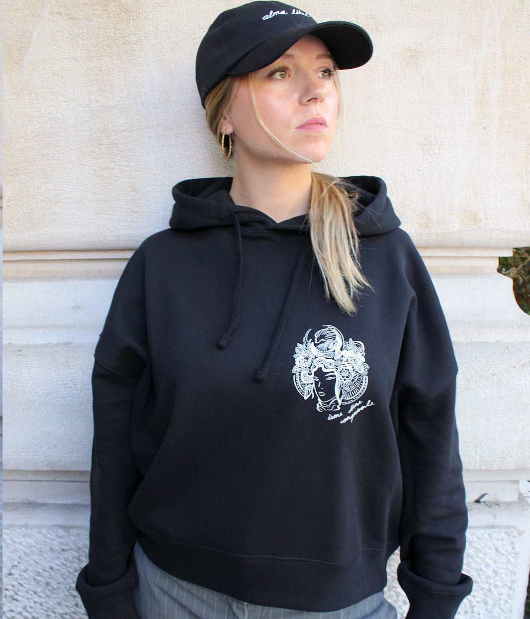 Hoodie Gozen Noir, Coton Bio