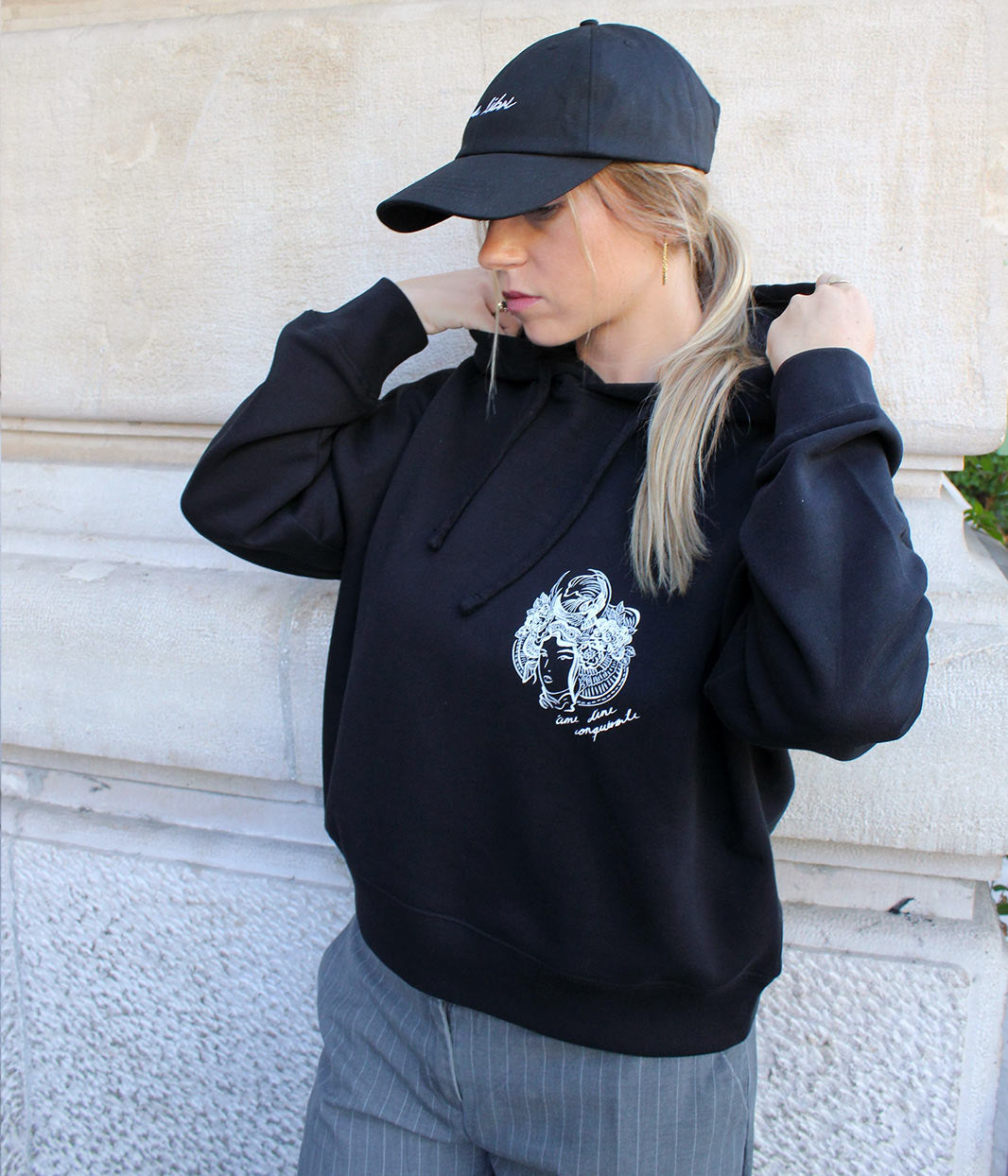 Hoodie Gozen Noir, Coton Bio