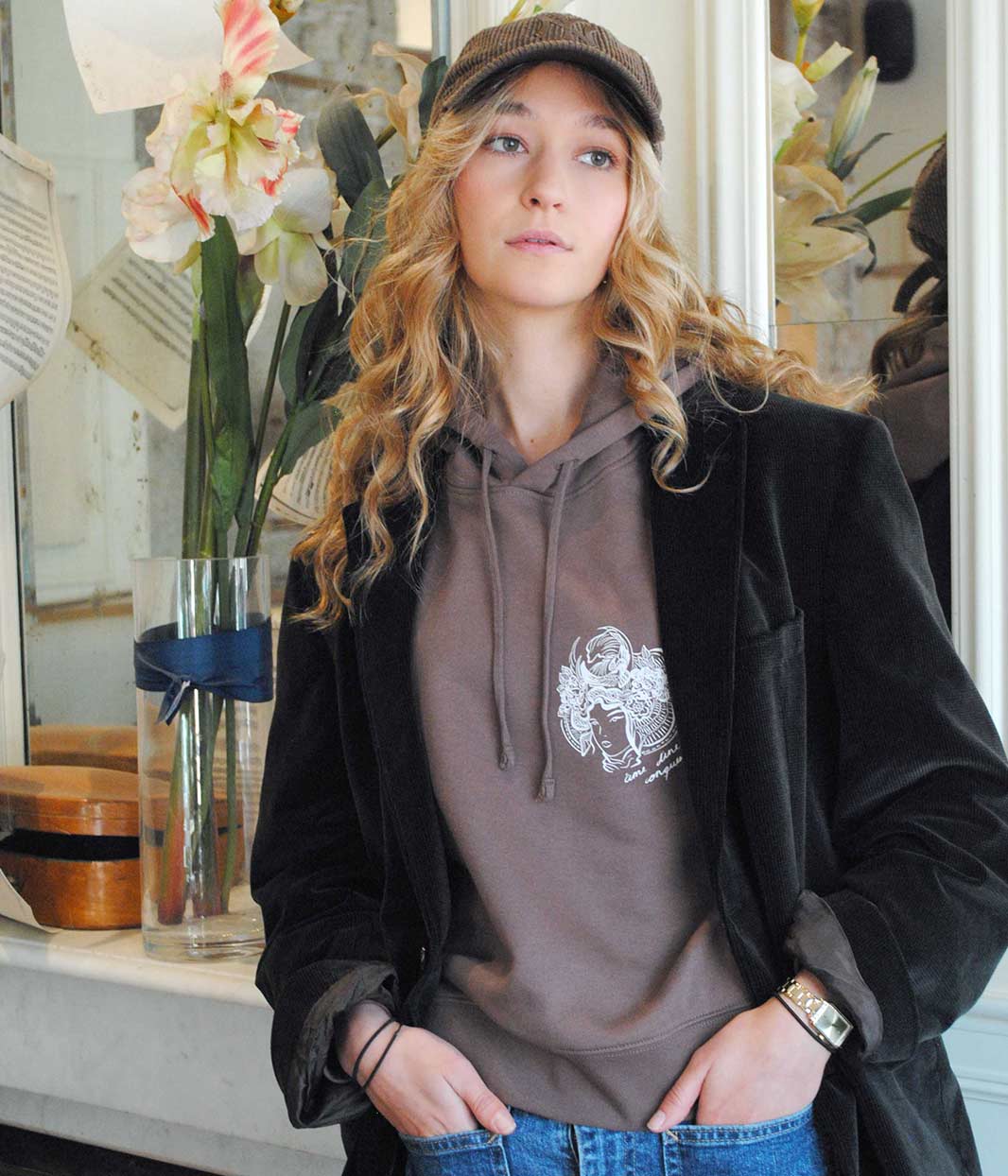 Hoodie Gozen mocha, Coton Bio - Leonor Roversi