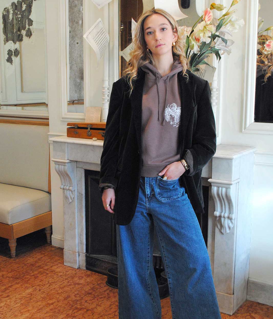 Hoodie Gozen mocha, Coton Bio - Leonor Roversi