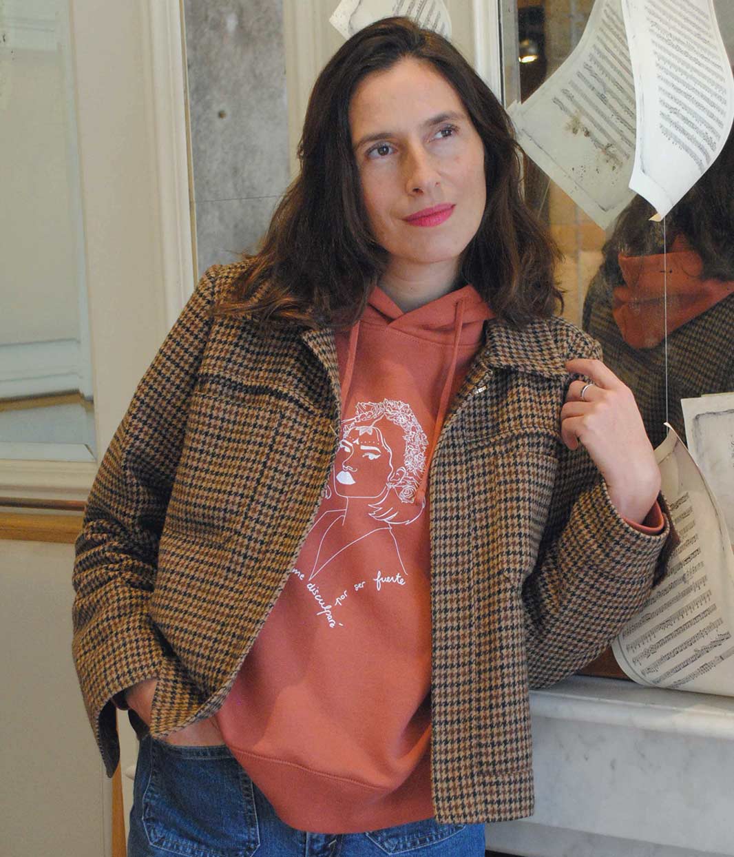 Hoodie Lupita Terra Cotta, Coton Bio - Leonor Roversi