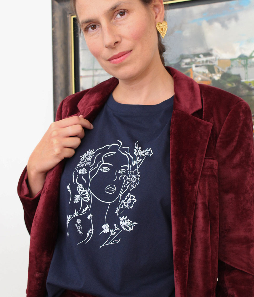 T-shirt Aurora Bleu, Coton Bio