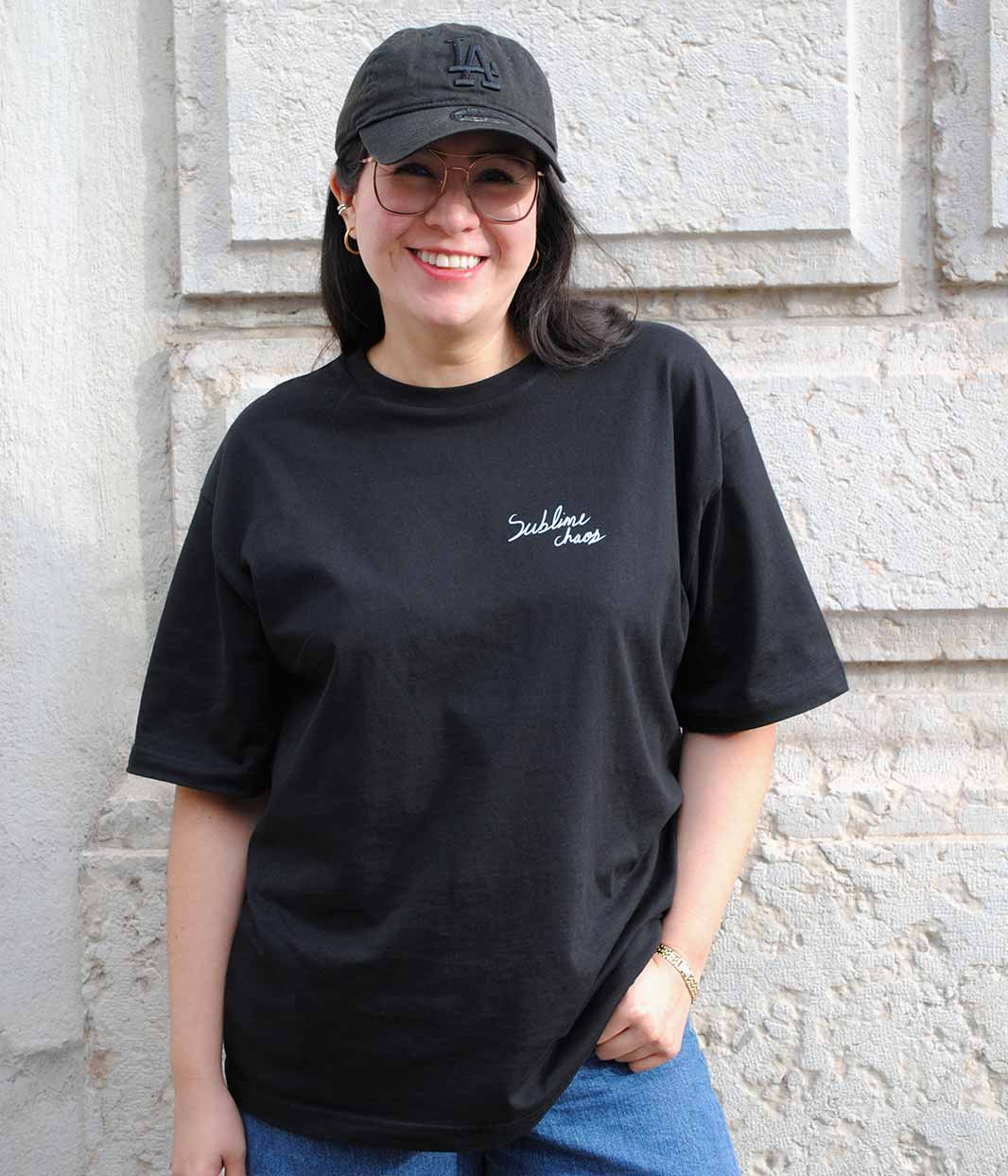 T-shirt Leonor X Sacha Noir, Coton Bio - Leonor Roversi