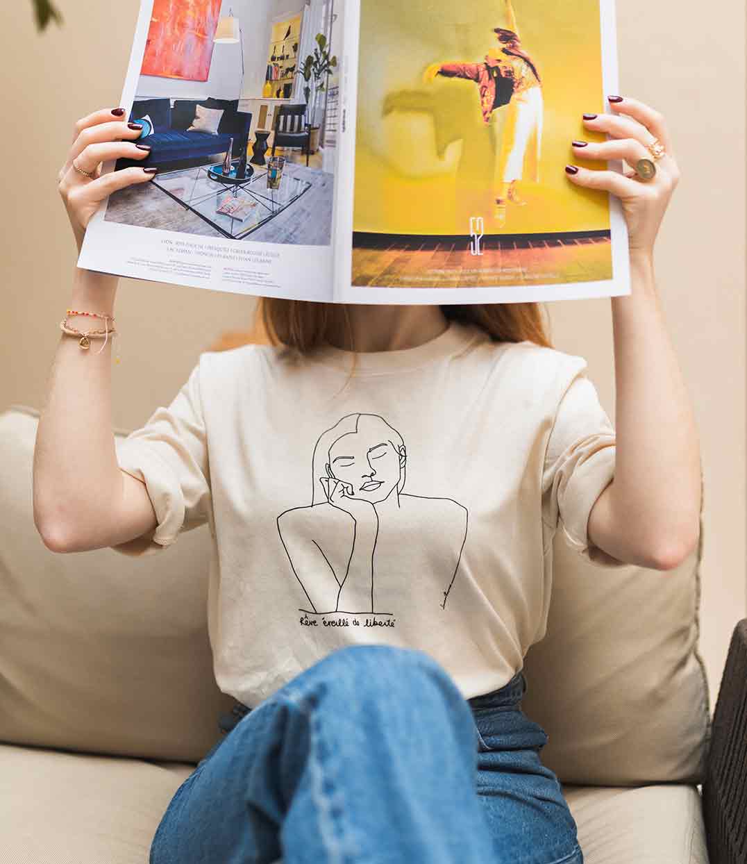 T-shirt Thémis Naturel, Coton Bio - Leonor Roversi