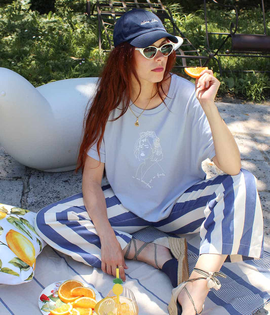 T-shirt Lupita Bleu, Coton Bio