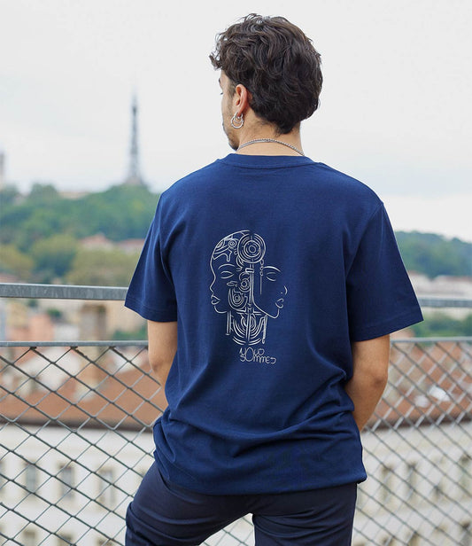 T-shirt Fusion Bleu Marine, Coton Bio