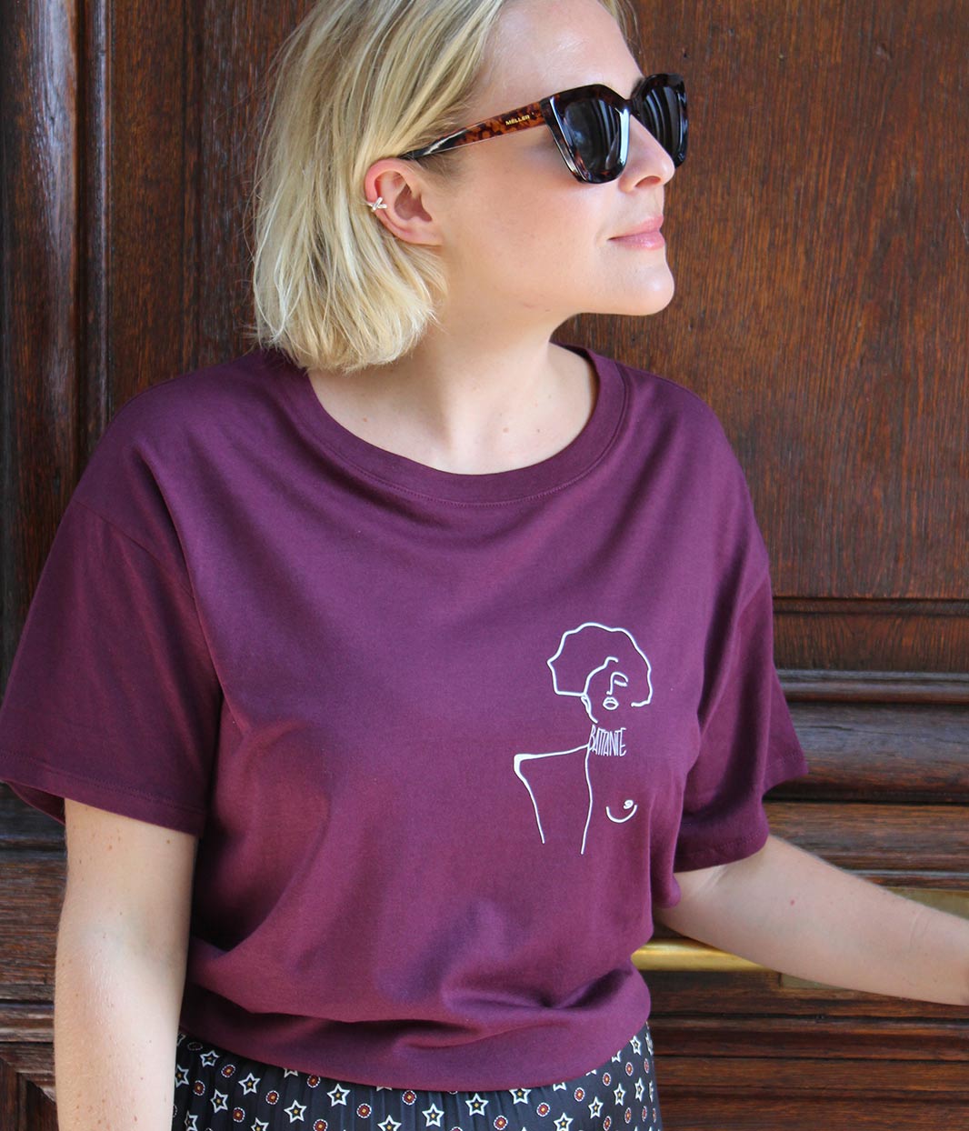 T-shirt Klimt Prune, Coton Bio