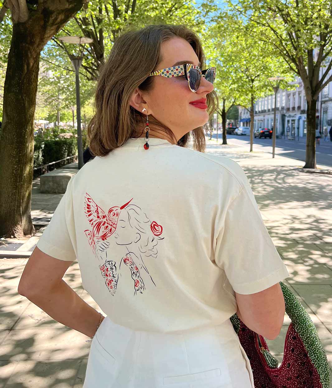 T-shirt Quetzal Écru, Coton Bio - Leonor Roversi