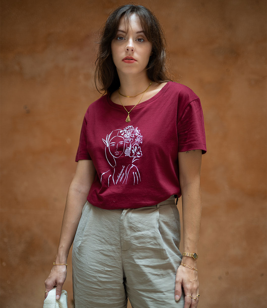 T-shirt Unica Bordeaux, Coton Bio - Leonor Roversi
